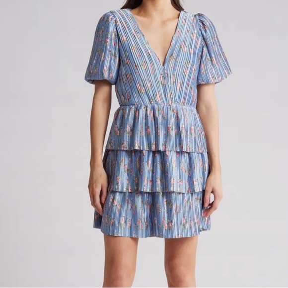 Floral and Satin Dress - Picture 1 of 5